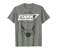 Marvel Avengers Iron Man Stark Industries Graphic T-Shirt, Men, Olive Heather, Small