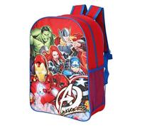 Marvel Avengers Kids Backpack - Large 40cm School Bag with Thor, Iron Man, Hulk, Black Widow, and Captain America - Durable Polyester Rucksack for Boys - Blue/Red