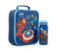 Marvel Avengers Kids Insulated Lunch Bag & 500ml Bottle Set - Iron Man, Captain America & Thor Team Avengers School Lunchbox