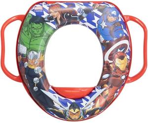 Marvel Avengers Kids Plastic Padded Reusable Toilet Seat with Two Side Support Handles