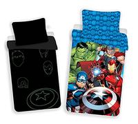 Jerry Fabrics Avengers Glow in the Dark Duvet Cover Set 140 x 200 cm 70 x 90 cm 100% Cotton