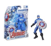 Marvel Mech Strike 15-cm-scale Action Figure Toy Captain America and Battle Accessory, for Children Aged 4 and Up F1664