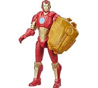 Marvel Avengers Mech Strike 15-cm-scale Action Figure Toy Iron Man and Battle Accessory, for Children Aged 4 and Up,Black