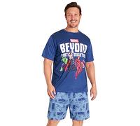 Marvel Avengers Mens Pyjamas Set - Short Sleeve PJs for Men and Teenagers - Sizes M-3XL - Soft Breathable - Mens PJs Lounge Wear (XL, Blue)