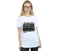Marvel Avengers Mono Team Art Cotton Boyfriend T-Shirt In White White