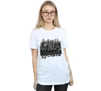 Marvel Women's Avengers Mono Team Art Cotton Boyfriend T-Shirt in White | Size: Small Marvel White S