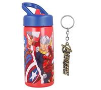 Marvel Avengers Reusable Sipper Water Bottle Drink Bottle with built-in handle for Easy Carry School Lunch Kids Childrens 410ml (Avengers)