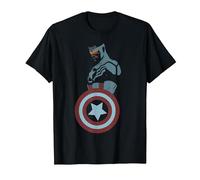 Marvel Avengers Sam Wilson Captain America Portrait T-Shirt, Men, Black, X-Large