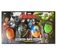 Marvel Avengers Scented Bath Fizzers, Set of 4, 50g Each, Iron Man, Black Panther, Captain America, The Hulk