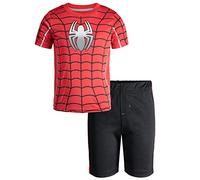 Marvel Avengers Spiderman Big Boys Athletic T-Shirt Mesh Shorts Set Red 20