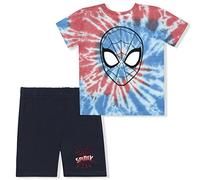 Marvel Avengers Spiderman Boys T-Shirt and Shorts Set for Toddler and Little Kids Red/Blue/Black, Blue, 4 Years