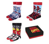 Marvel Avengers Spiderman Iron Man Captain America Socks Mens Teens Gift For Men UK 6-11 EU 40-46, multicoloured, 40-46