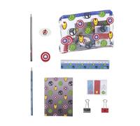 Marvel Avengers Stationery Set, Pencil Case with Notebook, School Set for Kids and Teenagers, Avengers Gift, Writing Paper Set
