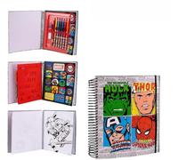 Marvel Avengers Super Activity Album for Kids, 8-in-1 Colouring & Craft Set with Colouring Sheets, Markers, Crayons, Stickers, Templates, Pencil, Eraser & Sharpener, Creative Gift Set for Kids