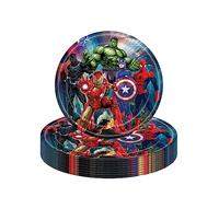 Marvel Avengers Superhero Paper Plates 7",16Pcs Superhero Party Tableware Disposable Plate,Avengers Party Decorations Captain America Iron Man Paper Plates for Kids Boys Birthday Marvel Party Supplies