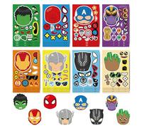 Marvel Avengers Superhero Stickers for Kids -16 Sheets Different Make a Face Crafts Sticker Sheets,Birthday Party Favor Supplies and Toys Gifts …