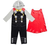Marvel Avengers Thor Toddler Boys Zip Up Cosplay Coverall and Cape 3T