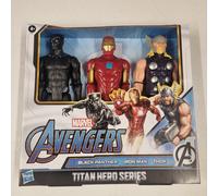 Marvel Avengers Black Panther Iron Man Thor Titan Hero 3 Pack 12” Action Figures