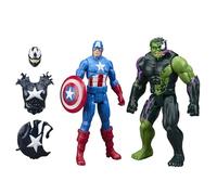 Marvel Avengers VenomVersus Titan Hero Series Venomized Captain America & Venomized Hulk Action Figures, Blue, Red, White, Green, Purple