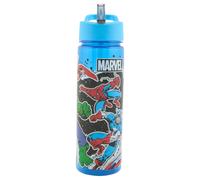 Marvel Avengers Water Bottle with Straw - Reusable Kids 600ml PP - in Blue