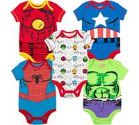 Marvel Baby Boys' 5 Pack Onesies - The Hulk, Spiderman, Iron Man and Captain America (6-9 Months)