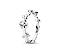 Marvel Baby Groot sterling silver ring with clear cubic zirconia and black enamel, 52