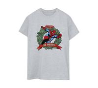 Marvel Women's Be Merry Boyfriend T-Shirt in Grey | Size: 2XL Marvel Grey 2XL