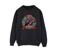 Marvel Women's Be Merry Sweatshirt in Black | Size: 3XL Marvel Black 3XL