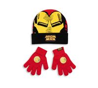 Marvel Iron Man Boys Red Beanie and Gloves Set | Winter Warmth Accessories with Iron Man Graphic | Kids' Cold Weather Gear | Perfect for Outdoor Adventures Merch