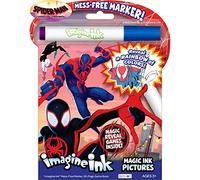 Marvel Bendon 53820 Spider-Man: Across The Spider-Verse 20 Page Ink, Dirt-Free Colouring Pad with Marker, Bendon