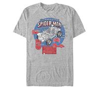 Marvel Big & Tall Classic Amazing Spider-Mobile Men's Tops Short Sleeve Tee Shirt, Athletic Heather, US Large Tall