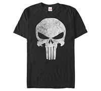 Marvel Men's Classic Punisher Distresskull Tops Short Sleeve Tee Shirt T, Black, 3XL
