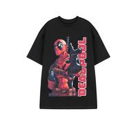Marvel Black Deadpool Print Short Sleeved T-Shirt Mens