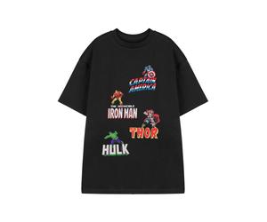 Marvel Black Multi Character Short Sleeved T-Shirt Mens