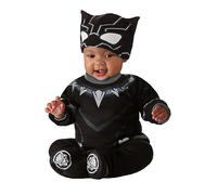 MARVEL Black Panther Official Infant Deluxe Costume - Printed Jumpsuit with Booties and Mask Cap 6 - 12 months