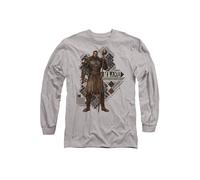 Marvel Black Panther: Wakanda Forever M'Baku Long Sleeve T-Shirt, Athletic Heather in Light Grey | Size: Medium Marvel Light Grey M