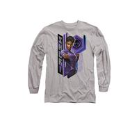 Marvel Black Panther: Wakanda Forever Shuri Long Sleeve T-Shirt, Athletic Heather in Light Grey | Size: Small Marvel Light Grey S