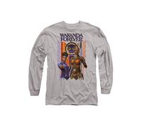 Marvel Black Panther: Wakanda Forever Shuri Okoye Long Sleeve T-Shirt, Athletic Heather in Light Grey | Size: XL Marvel Light Grey XL