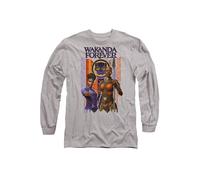 Marvel Black Panther: Wakanda Forever Shuri Okoye Long Sleeve T-Shirt, Athletic Heather in Light Grey | Size: Medium Marvel Light Grey M