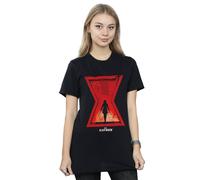 Marvel Black Widow Movie Icon Silhouette Cotton Boyfriend T-Shirt Black 4XL