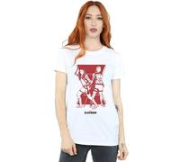 Marvel Black Widow Movie Sisters Silhouette Cotton Boyfriend T-Shirt In White White 4XL
