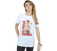 Marvel Black Widow Movie Stealth Sisters Cotton Boyfriend T-Shirt In White White 4XL
