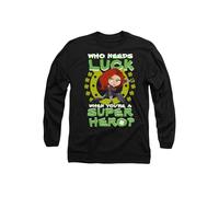 Marvel Black Widow St Patrick's Day Lucky Super Hero Long Sleeve T-Shirt, Black | Size: XL Marvel Black XL