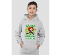 Marvel Black Widow St Patrick'S Day Lucky Super Hero Youth Kids Pull-Over Hoodie, Athletic Heather Marvel Grey 7-8 Years