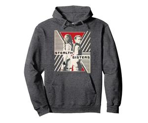 Marvel Black Widow Stealth Sisters Portrait Pullover Hoodie, Adult Unisex, Dark Heather Grey, Small
