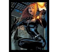 Marvel Black Widow Vs Moon Knight Black Widow Framed Poster In Grey Grey