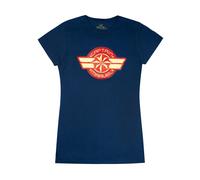 Marvel Blue Captain Marvel Short Sleeved T-Shirt Womens