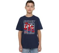 Marvel Boy's Amazing Friends Spidey Boxes T Shirt, Navy, 5-6 anni