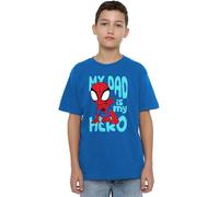 Marvel Boy's Amazing Friends Spidey Dad Hero T Shirt, Royal Blue, 7-8 Years