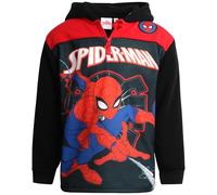 Marvel Boys' Avengers 1/4 Zip Fleece Hoodie Sweatshirt: Spidey Spider-Man Hulk Iron Man Captain America Black Panther, 2T-16, Spider Black, 7